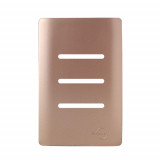 Placa 4x2 3 Interruptores 4X2 - Novara Ouro Rose
